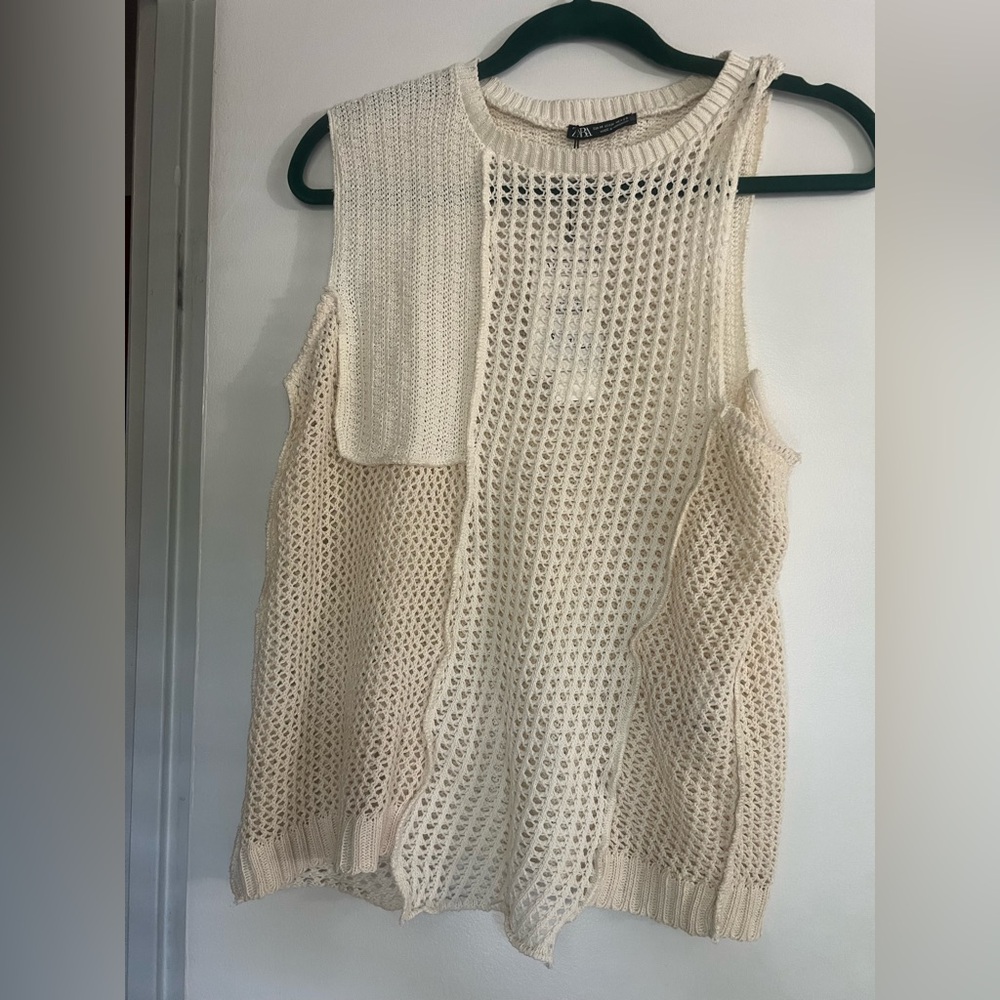 Zara Off-White Knit Top